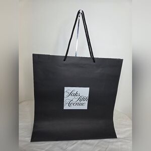 Saks Fifth Avenue Black Shopping Bag 16"x17"